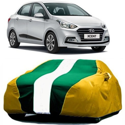 XGuard Car Cover For Hyundai Xcent (With Mirror Pockets)(Yellow, Green)