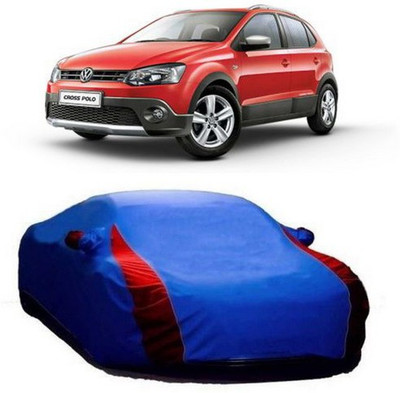 AAMANG Car Cover For Volkswagen Polo Cross (With Mirror Pockets)(Blue)