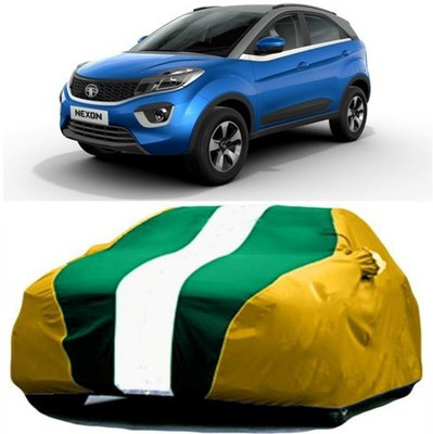 MSR STORE Car Cover For Tata Nexon (With Mirror Pockets)(Yellow, Green)