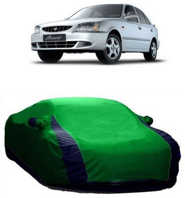 AAMANG Car Cover For Hyundai Accent Viva (With Mirror Pockets)(Green)