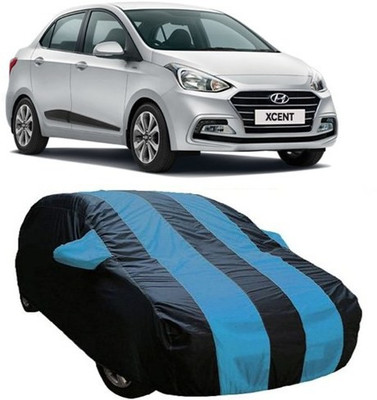 MSR STORE Car Cover For Hyundai Xcent (With Mirror Pockets)(Blue)