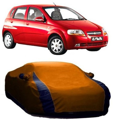 AAMANG Car Cover For Chevrolet Aveo Uva (With Mirror Pockets)(Orange)