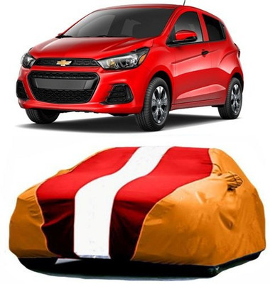 AAMANG Car Cover For Chevrolet Spark (With Mirror Pockets)(Red, Orange)