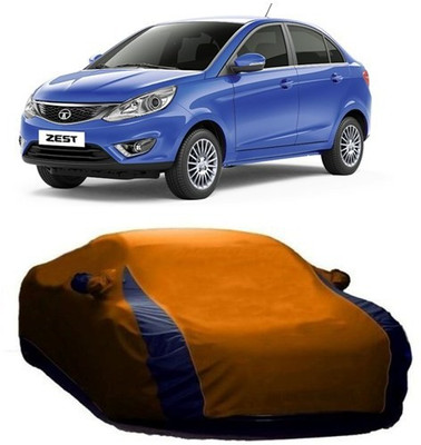 MSR STORE Car Cover For Tata Zest (With Mirror Pockets)(Orange)