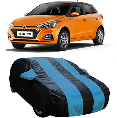 HDSERVICES Car Cover For Hyundai Elite i20 (With Mirror Pockets)(Blue)