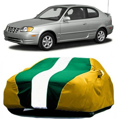 HDSERVICES Car Cover For Hyundai Accent (With Mirror Pockets)(Yellow, Green)