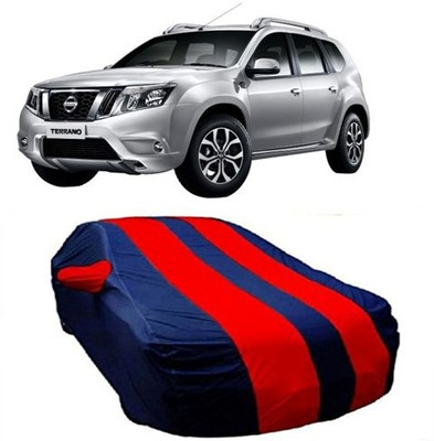 VIRMANG Car Cover For Nissan Terrano (With Mirror Pockets)(Blue, Red)