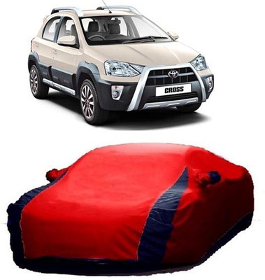 HDSERVICES Car Cover For Toyota Etios Cross (With Mirror Pockets)(Red)