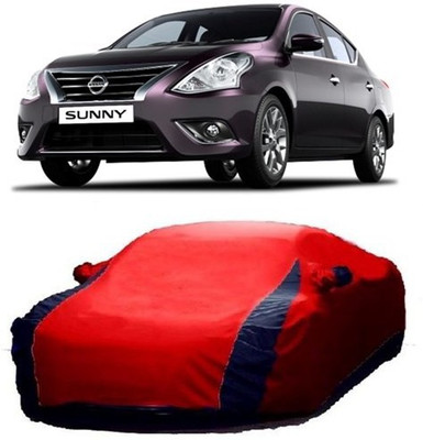HDSERVICES Car Cover For Nissan Sunny (With Mirror Pockets)(Red)