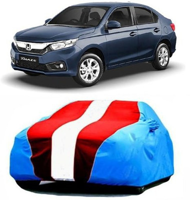 HDSERVICES Car Cover For Honda Amaze (With Mirror Pockets)(Blue, Red)