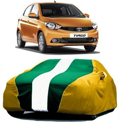 AASDEE Car Cover For Tata Tiago (With Mirror Pockets)(Yellow, Green)