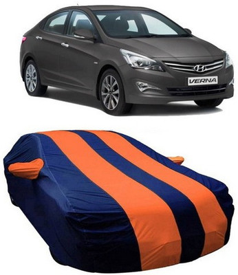 AAMANG Car Cover For Hyundai Fluidic Verna 4S (With Mirror Pockets)(Orange)