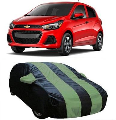 SMR Store Car Cover For Chevrolet Spark (With Mirror Pockets)(Green, Blue)