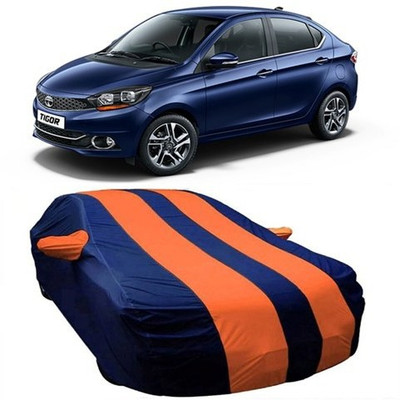 HDSERVICES Car Cover For Tata Tigor (With Mirror Pockets)(Orange)