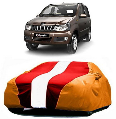 HDSERVICES Car Cover For Mahindra Quanto (With Mirror Pockets)(Red, Orange)