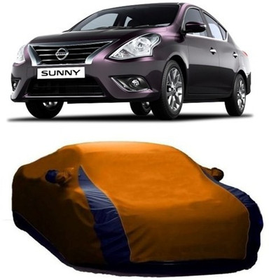 HDSERVICES Car Cover For Nissan Sunny (With Mirror Pockets)(Orange)
