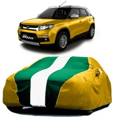 MSR STORE Car Cover For Maruti Suzuki Vitara Brezza (With Mirror Pockets)(Yellow, Green)