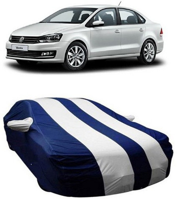 HDSERVICES Car Cover For Volkswagen Vento (With Mirror Pockets)(White)