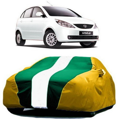 VIRMANG Car Cover For Tata Indica Vista (With Mirror Pockets)(Yellow, Green)