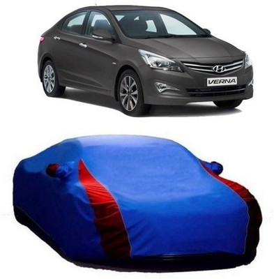 MSR STORE Car Cover For Hyundai Fluidic Verna 4S (With Mirror Pockets)(Blue)