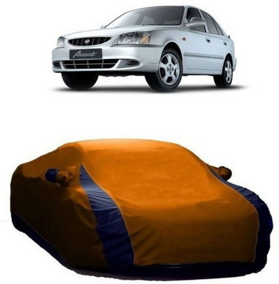 AAMANG Car Cover For Hyundai Accent Viva (With Mirror Pockets)(Orange)