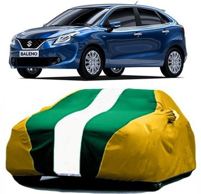 HDSERVICES Car Cover For Maruti Suzuki Baleno (With Mirror Pockets)(Yellow, Green)