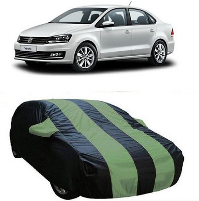 HDSERVICES Car Cover For Volkswagen Vento (With Mirror Pockets)(Green)