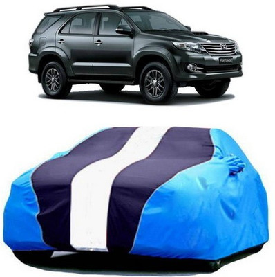 HDSERVICES Car Cover For Toyota Fortuner Old (With Mirror Pockets)(Blue)