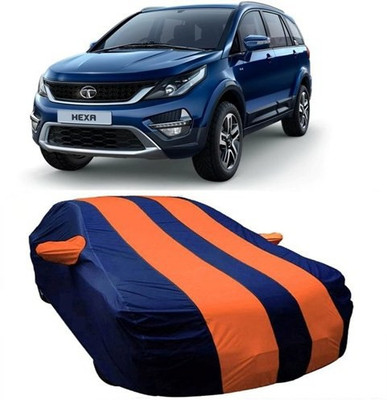 ONETRACK Car Cover For Tata Hexa (With Mirror Pockets)(Orange, Blue)