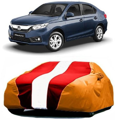 XGuard Car Cover For Honda Amaze (With Mirror Pockets)(Red, Orange)