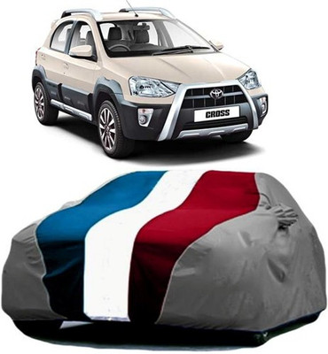 HDSERVICES Car Cover For Toyota Etios Cross (With Mirror Pockets)(Red, Blue, Grey)