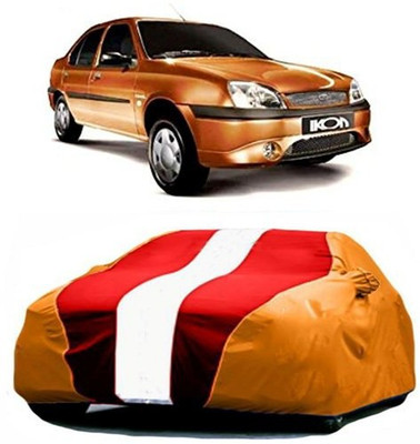 AAMANG Car Cover For Ford Ikon (With Mirror Pockets)(Red, Orange)