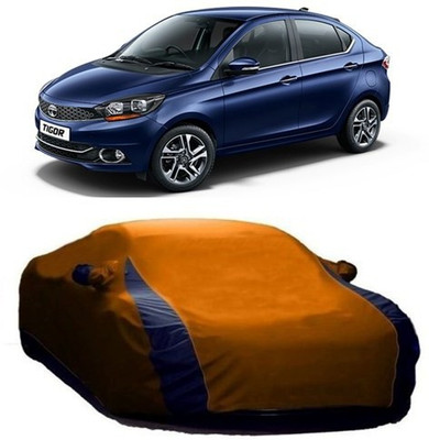 HDSERVICES Car Cover For Tata Tigor (With Mirror Pockets)(Orange)