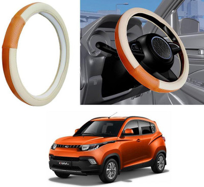 Auto Kite Steering Cover For Mahindra KUV 100(Beige, Leatherite)