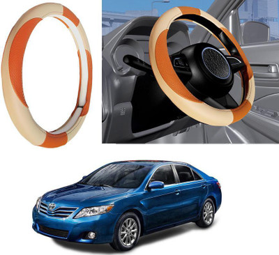Auto Kite Steering Cover For Toyota Camry(Beige, Leatherite)