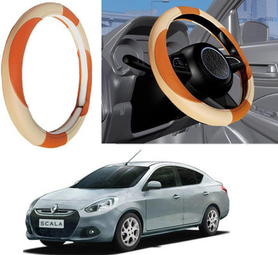 Auto Kite Steering Cover For Renault Scala(Beige, Leatherite)