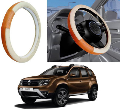 Auto Kite Steering Cover For Renault Duster(Beige, Leatherite)