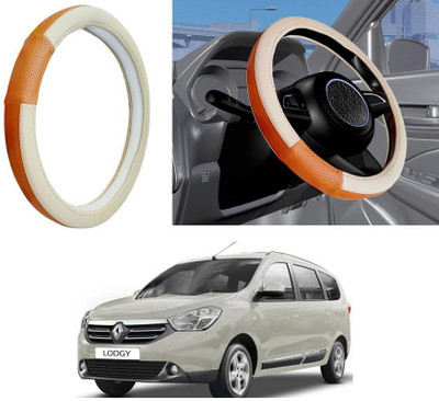Auto Kite Steering Cover For Renault Lodgy(Beige, Leatherite)