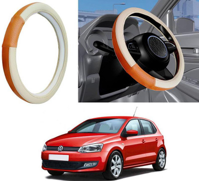 Auto Kite Steering Cover For Volkswagen Polo(Beige, Leatherite)
