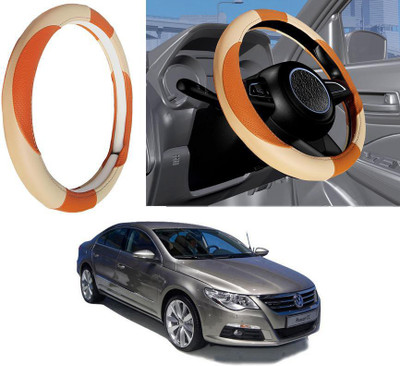 Auto Kite Steering Cover For Volkswagen Passat(Beige, Leatherite)