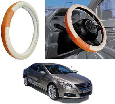 Auto Kite Steering Cover For Volkswagen Passat(Beige, Leatherite)