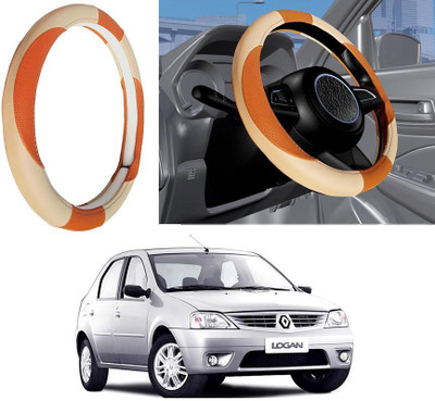Auto Kite Steering Cover For Mahindra Logan(Beige, Leatherite)