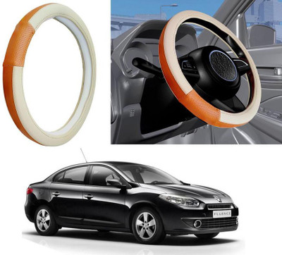Auto Kite Steering Cover For Renault Fluence(Beige, Leatherite)