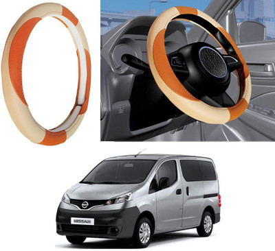 Auto Kite Steering Cover For Nissan Evalia(Beige, Leatherite)