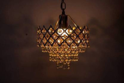AFAST Funky & Stylish Decorative Pandants Hanging Lamp Light Jhoomar- DX16 Pendant Lamp Ceiling Lamp(Gold, Clear)