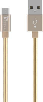 Syska Micro USB Cable 2.4 A 1.5 m CCMA40-RG(Compatible with Android Phone, Gold, One Cable)