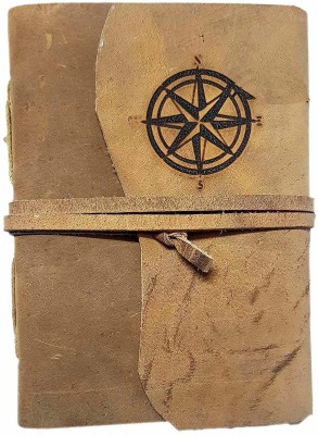 DI-KRAFT Leather Handmade Star Printed C-Lock Diary Dark Brown 4x6 Inches A5 Diary Unruled 200 Pages(Brown)