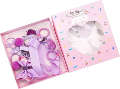 FOK Set of 18 Pieces Fancy Head wear Accessories For Baby Girls Hair Accessory Set(Purple)