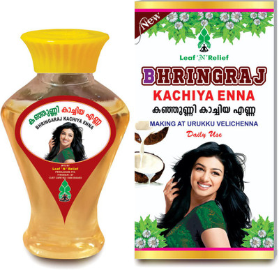 Leaf N Relief Bhringraj Kachiya Enna - 100 ml x 2 Nos Hair Oil(200 ml)