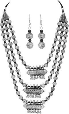ZIKU JEWELRY Oxidised Silver, Alloy Silver Black, Silver Jewellery Set(Pack of 1)